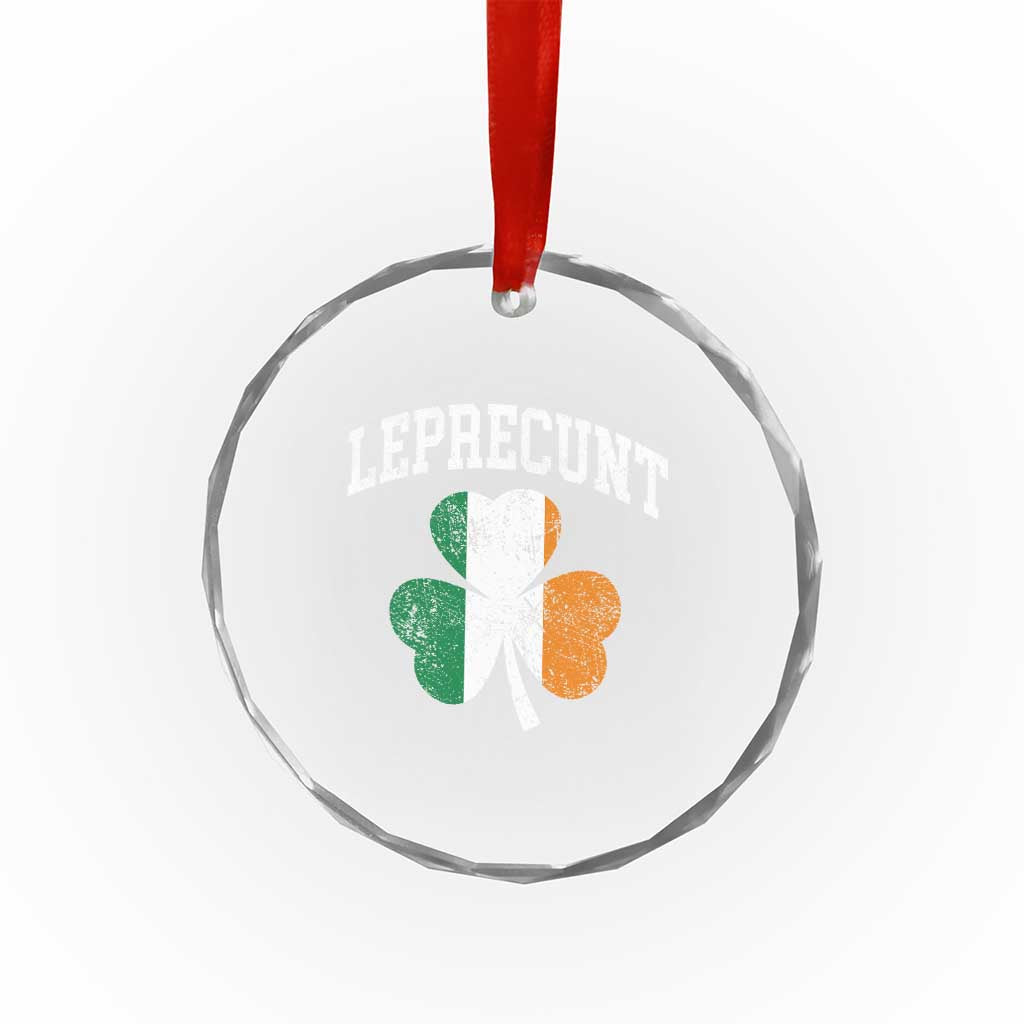 Funny Leprecunt St Patricks Day Crystal Glass Ornament Vintage Irish Shamrock Adult Humor TS11 Print Your Wear