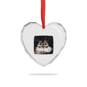Funny Lesbian Raccoon Engagement Heart Crystal Glass Ornament LGBTQ Pride Gift TS12 Print Your Wear