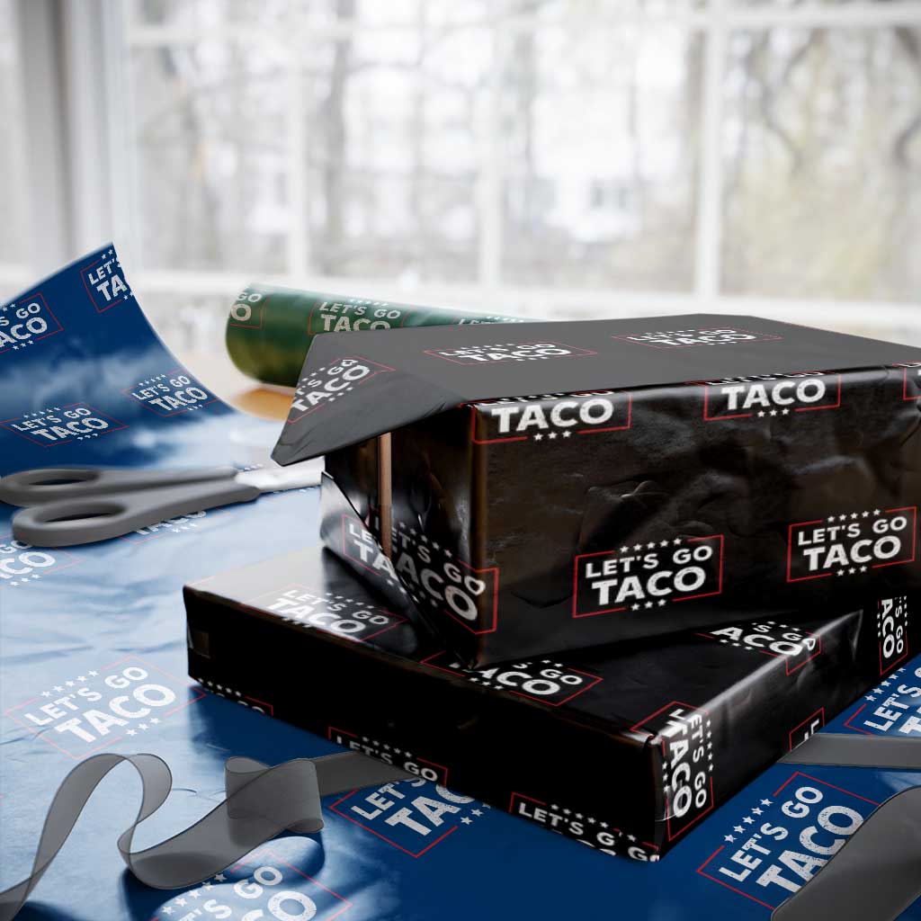 Funny Let's Go Taco Wrapping Paper Roll Vintage Star Stripes - Print Your Wear