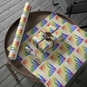 Funny LGBTQ Pride Month Wrapping Paper Roll Woke Up Gay Again TS12 Beige Print Your Wear