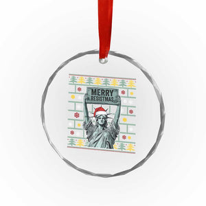 Funny Liberty Statue Ugly Sweater Gift Crystal Glass Ornament Merry Resistmas TS12 Print Your Wear