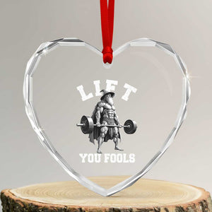 Funny Lift You Fools Heart Crystal Glass Ornament Swole Wizard Weightlifting Bodybuilding Gym TS11 Transparent Glass 3'' Heart Print Your Wear
