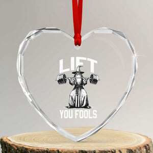 Funny Lift You Fools Heart Crystal Glass Ornament Swole Wizard Weightlifting Bodybuilding Gym Fitness TS11 Transparent Glass 3'' Heart Print Your Wear