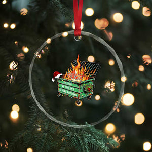 Funny Lil Dumpster Fire 2025 Crystal Glass Ornament The Year We Couldnt Afford Anything TS11 Print Your Wear