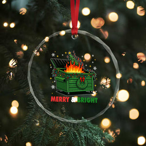 Funny Lil Dumpster Fire Christmas Crystal Glass Ornament Merry And Bright Xmas Tree TS11 Print Your Wear