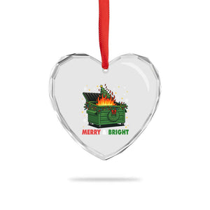 Funny Lil Dumpster Fire Christmas Heart Crystal Glass Ornament Merry And Bright Xmas Tree TS11 Print Your Wear