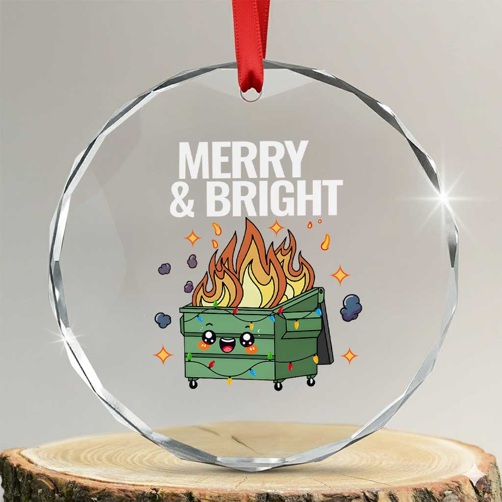 Funny Lil Fire Dumpster Christmas Crystal Glass Ornament Merry And Bright Xmas Led Lights TS11 Transparent Glass 3'' Circle Print Your Wear