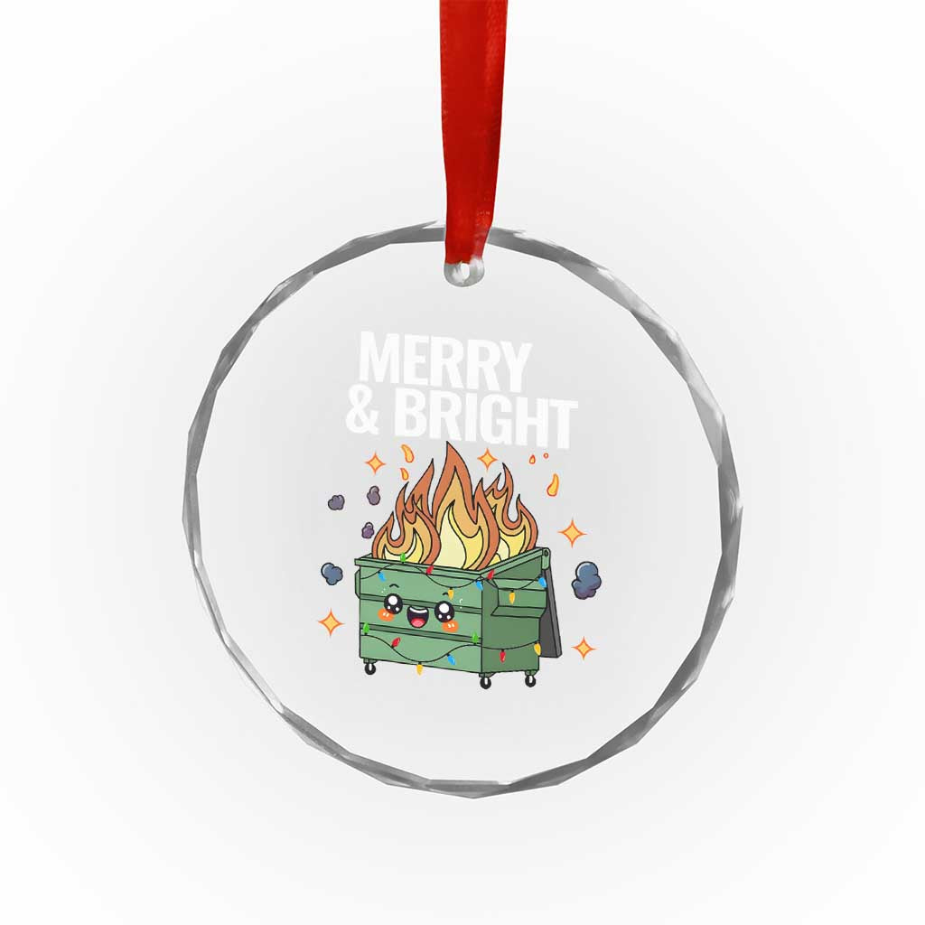 Funny Lil Fire Dumpster Christmas Crystal Glass Ornament Merry And Bright Xmas Led Lights TS11 Print Your Wear