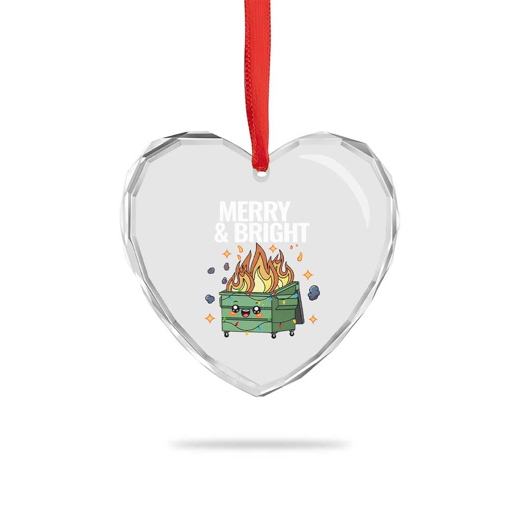 Funny Lil Fire Dumpster Christmas Heart Crystal Glass Ornament Merry And Bright Xmas Led Lights TS11 Print Your Wear