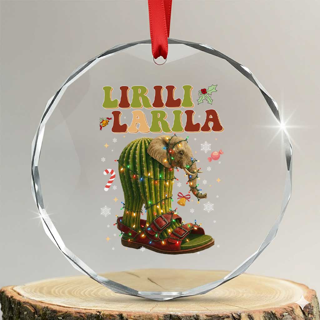 Funny Lirili Larila Italian Brainrot Meme Crystal Glass Ornament Christmas Gift TS12 Transparent Glass 3'' Circle Print Your Wear