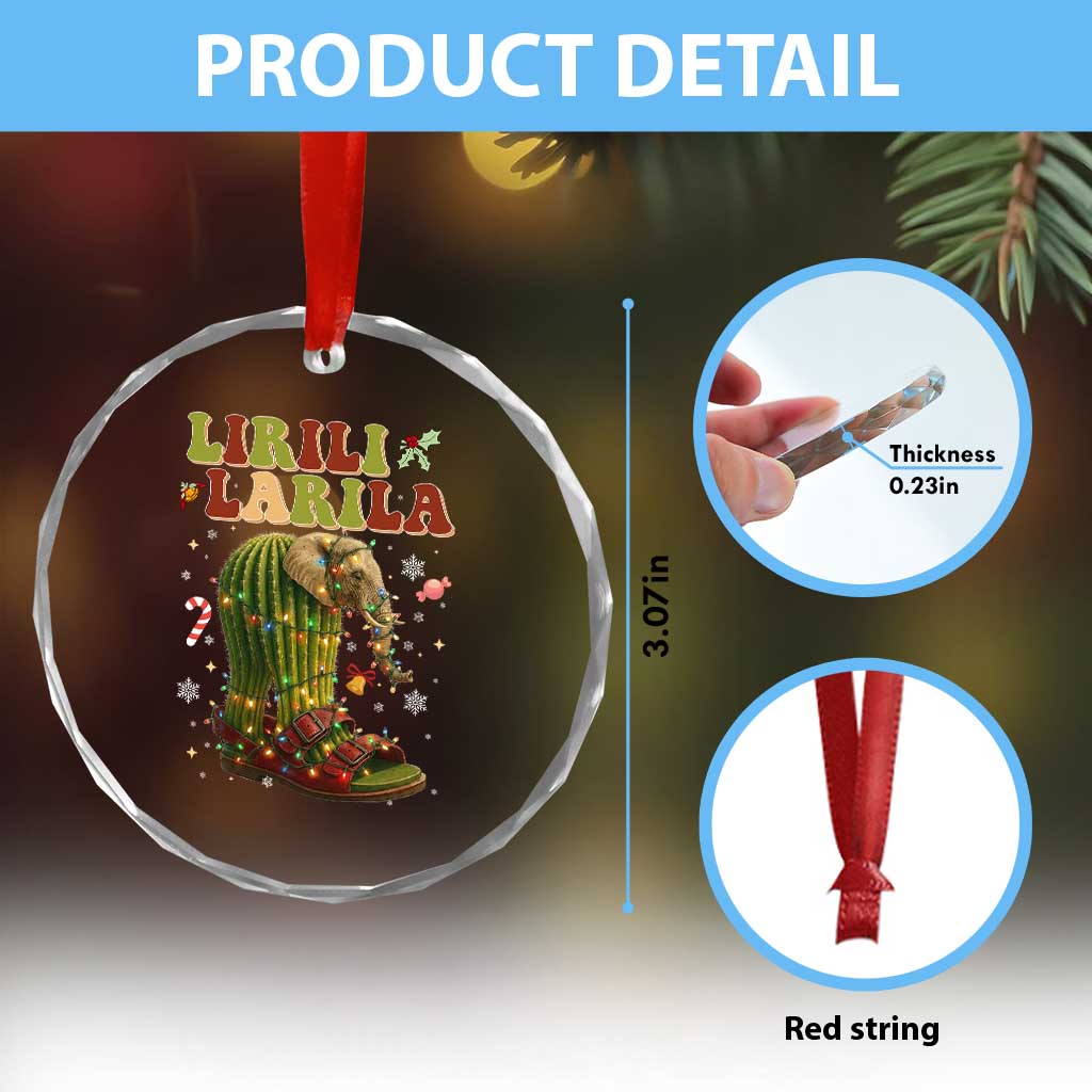 Funny Lirili Larila Italian Brainrot Meme Crystal Glass Ornament Christmas Gift TS12 Print Your Wear