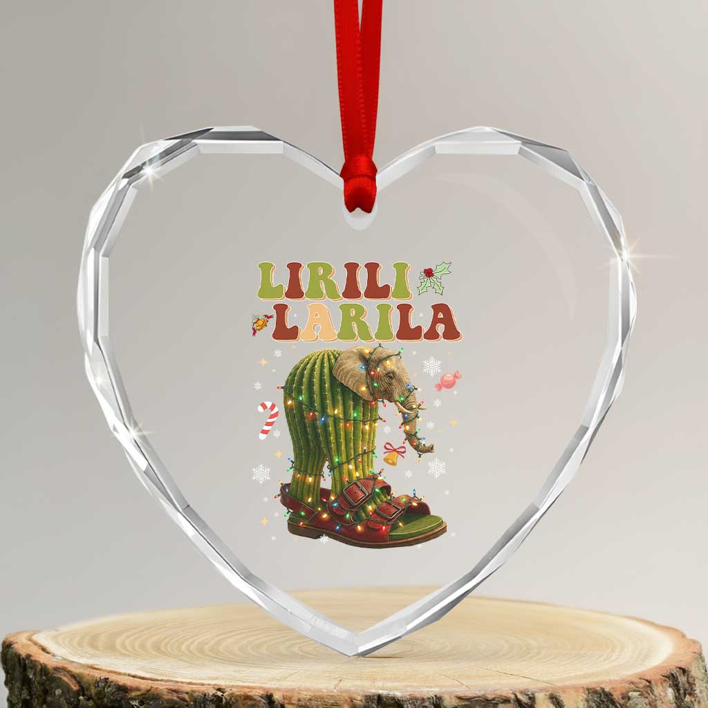 Funny Lirili Larila Italian Brainrot Meme Heart Crystal Glass Ornament Christmas Gift TS12 Transparent Glass 3'' Heart Print Your Wear