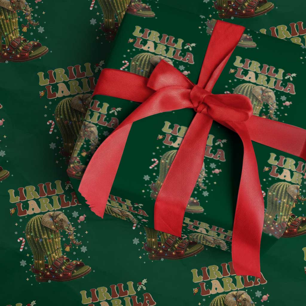 Funny Lirili Larila Italian Brainrot Meme Wrapping Paper Roll Christmas Gift TS12 Green Print Your Wear