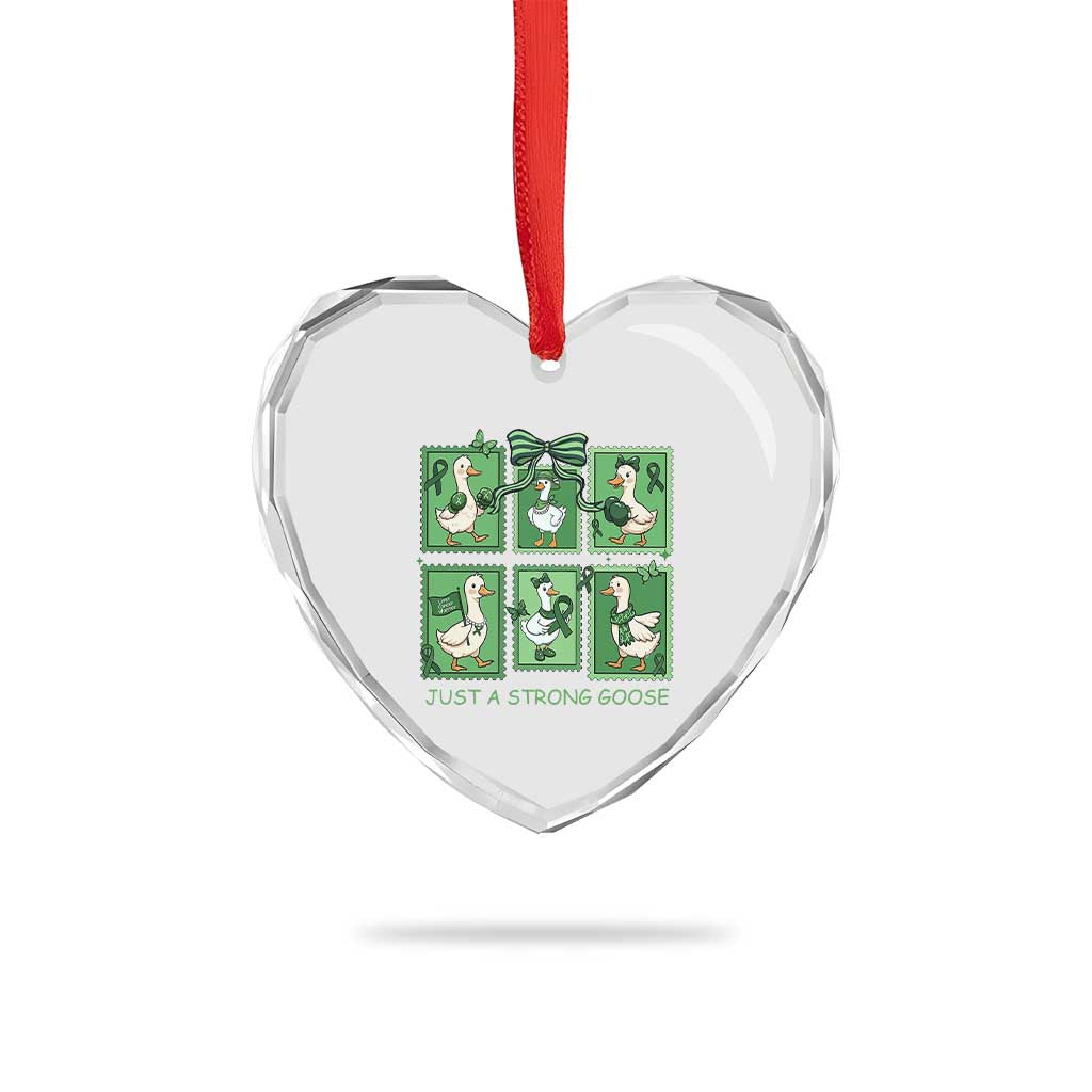 Funny Liver Cancer Warrior Support Gift Heart Crystal Glass Ornament Just A Strong Goose
