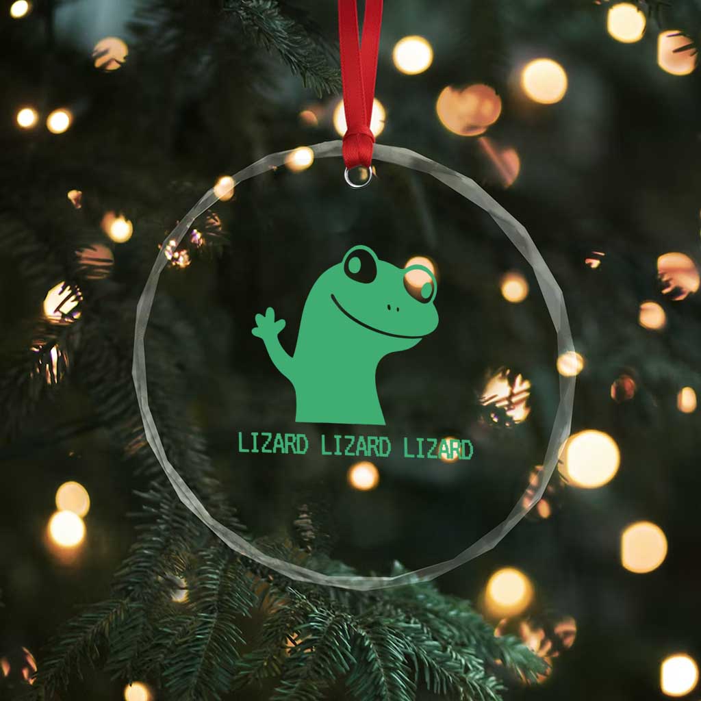 Funny Lizard Lizard Lizard Crystal Glass Ornament Weirdcore Gecko Reptile Meme TS02 Print Your Wear