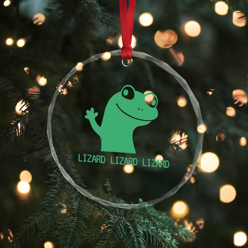 Funny Lizard Lizard Lizard Crystal Glass Ornament Weirdcore Gecko Reptile Meme TS02 Print Your Wear