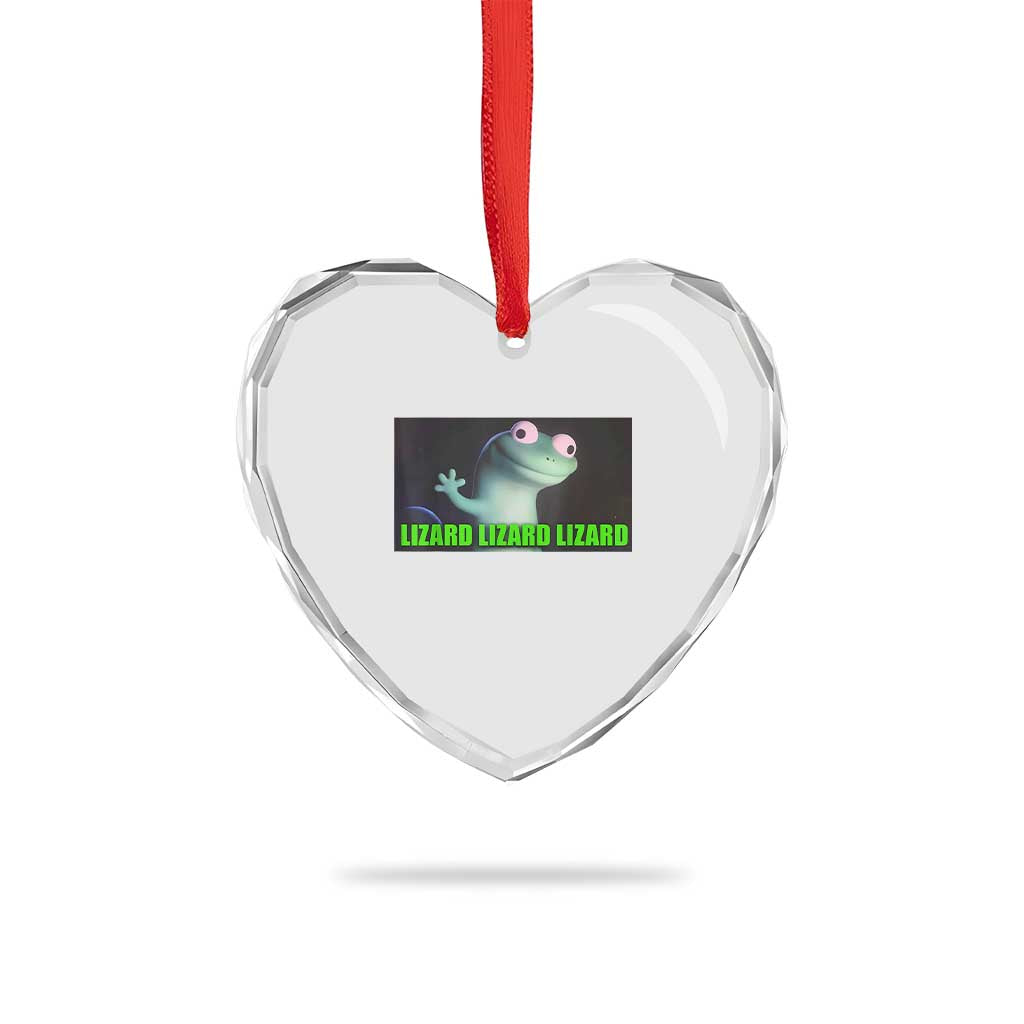 Funny Lizard Lizard Lizard Heart Crystal Glass Ornament Weirdcore Gecko Meme TS02 Print Your Wear