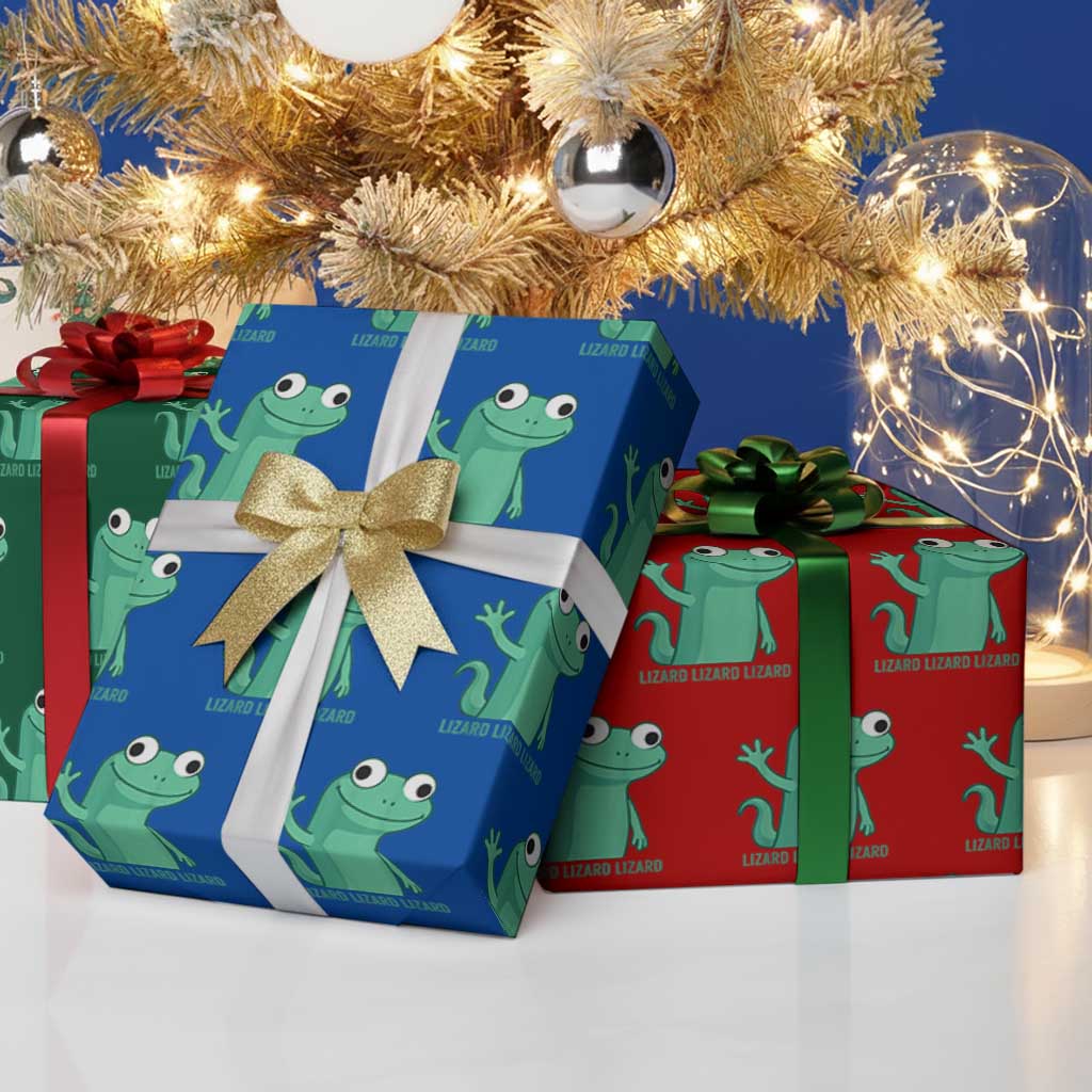 Funny Lizard Lizard Lizard Wrapping Paper Roll Cute Gecko Reptile Meme TS02 Print Your Wear