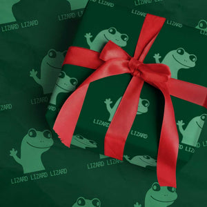 Funny Lizard Lizard Lizard Wrapping Paper Roll Weirdcore Gecko Reptile Meme TS02 Green Print Your Wear