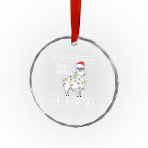 Funny Llama Xmas Crystal Glass Ornament Fleece Navidad Feliz Merry Xmas Ugly Sweater TS02 Print Your Wear