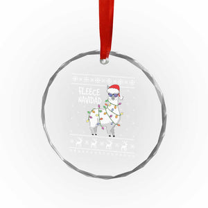 Funny Llama Xmas Crystal Glass Ornament Fleece Navidad Feliz Merry Xmas Ugly Sweater TS02 Print Your Wear