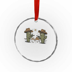 Funny Lone Star Cactus Cowboy Gunfight Gift Crystal Glass Ornament TS12 Print Your Wear