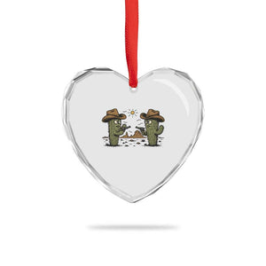 Funny Lone Star Cactus Cowboy Gunfight Gift Heart Crystal Glass Ornament TS12 Print Your Wear