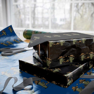 Funny Lone Star Cactus Cowboy Gunfight Gift Wrapping Paper Roll TS12 Black Print Your Wear