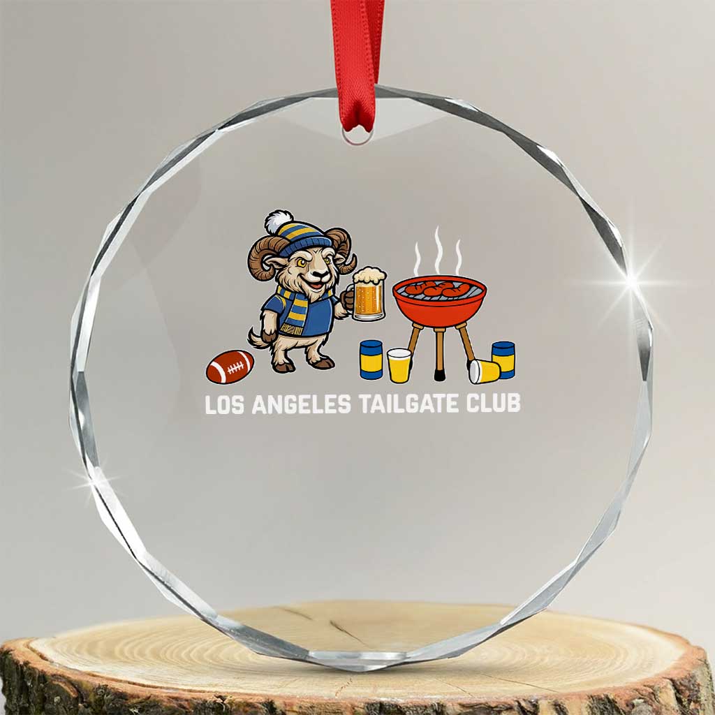 Funny Los Angeles Tailgate Club Crystal Glass Ornament Game Day BBQ Ram Fan TS12 Transparent Glass 3'' Circle Print Your Wear