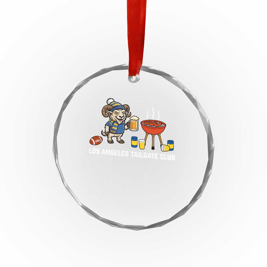 Funny Los Angeles Tailgate Club Crystal Glass Ornament Game Day BBQ Ram Fan