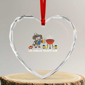 Funny Los Angeles Tailgate Club Heart Crystal Glass Ornament Game Day BBQ Ram Fan