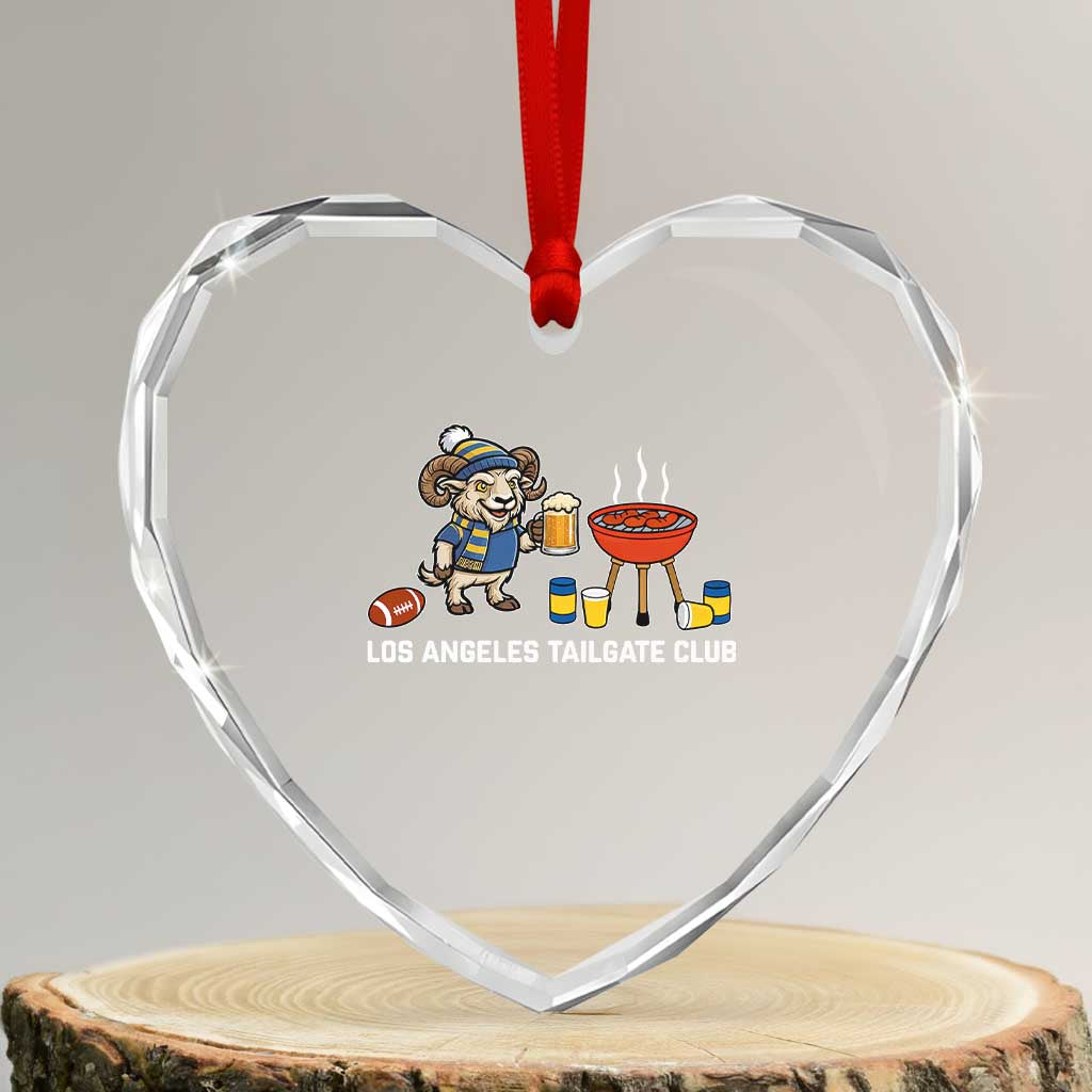 Funny Los Angeles Tailgate Club Heart Crystal Glass Ornament Game Day BBQ Ram Fan TS12 Transparent Glass 3'' Heart Print Your Wear