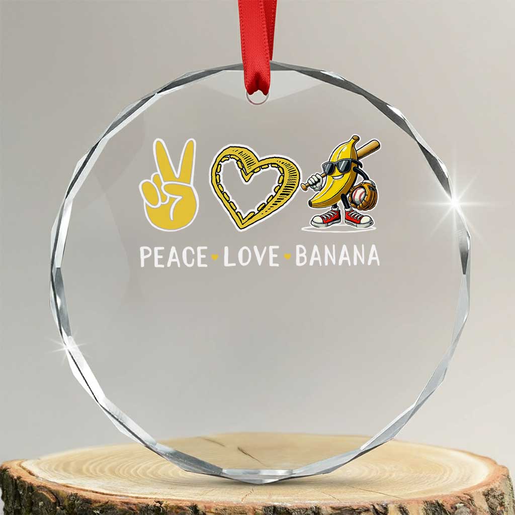 Funny Love Bananas Crystal Glass Ornament Cute Banana Gifts TS10 Transparent Glass 3'' Circle Print Your Wear