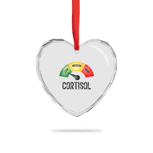 Funny Low Cortisol Stress Meter Heart Crystal Glass Ornament Low Medium High Anxiety Humor TS02 Print Your Wear