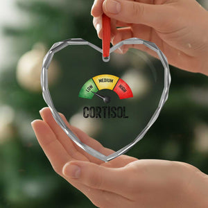 Funny Low Cortisol Stress Meter Heart Crystal Glass Ornament Low Medium High Anxiety Humor TS02 Print Your Wear