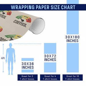 Funny Low Cortisol Stress Meter Wrapping Paper Roll Low Medium High Anxiety Humor TS02 Print Your Wear
