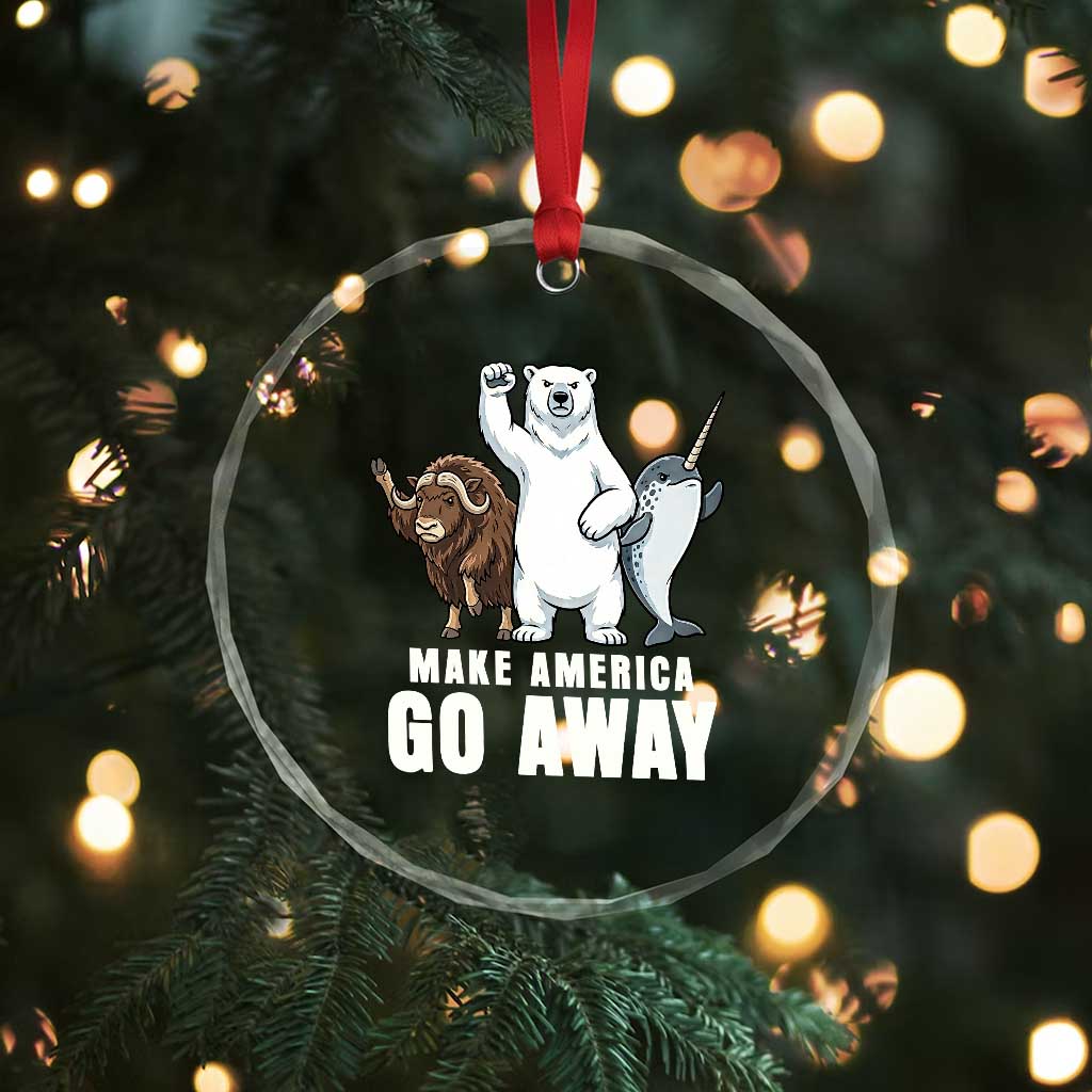 Funny Make America Go Away Crystal Glass Ornament Anti Authoritarian Political Gag Gift TS12 Print Your Wear