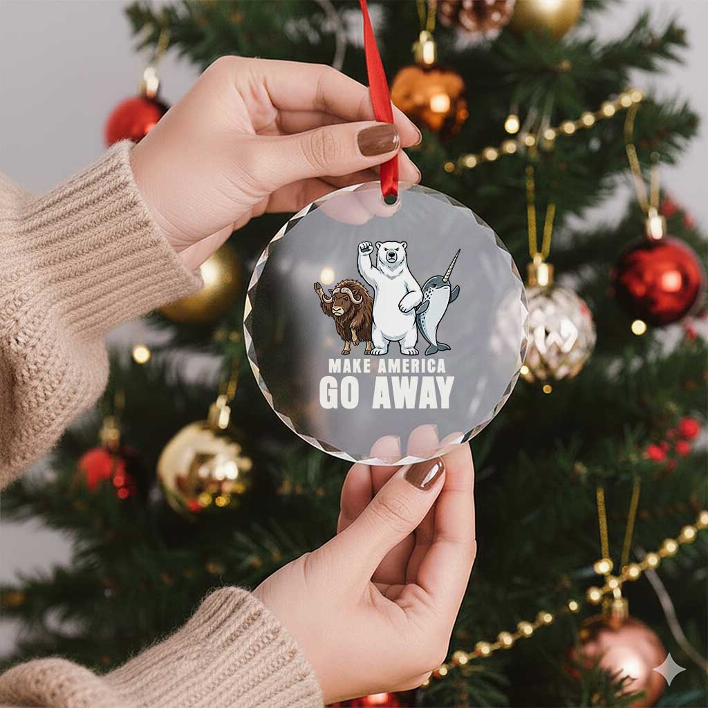 Funny Make America Go Away Crystal Glass Ornament Anti Authoritarian Political Gag Gift TS12 Print Your Wear
