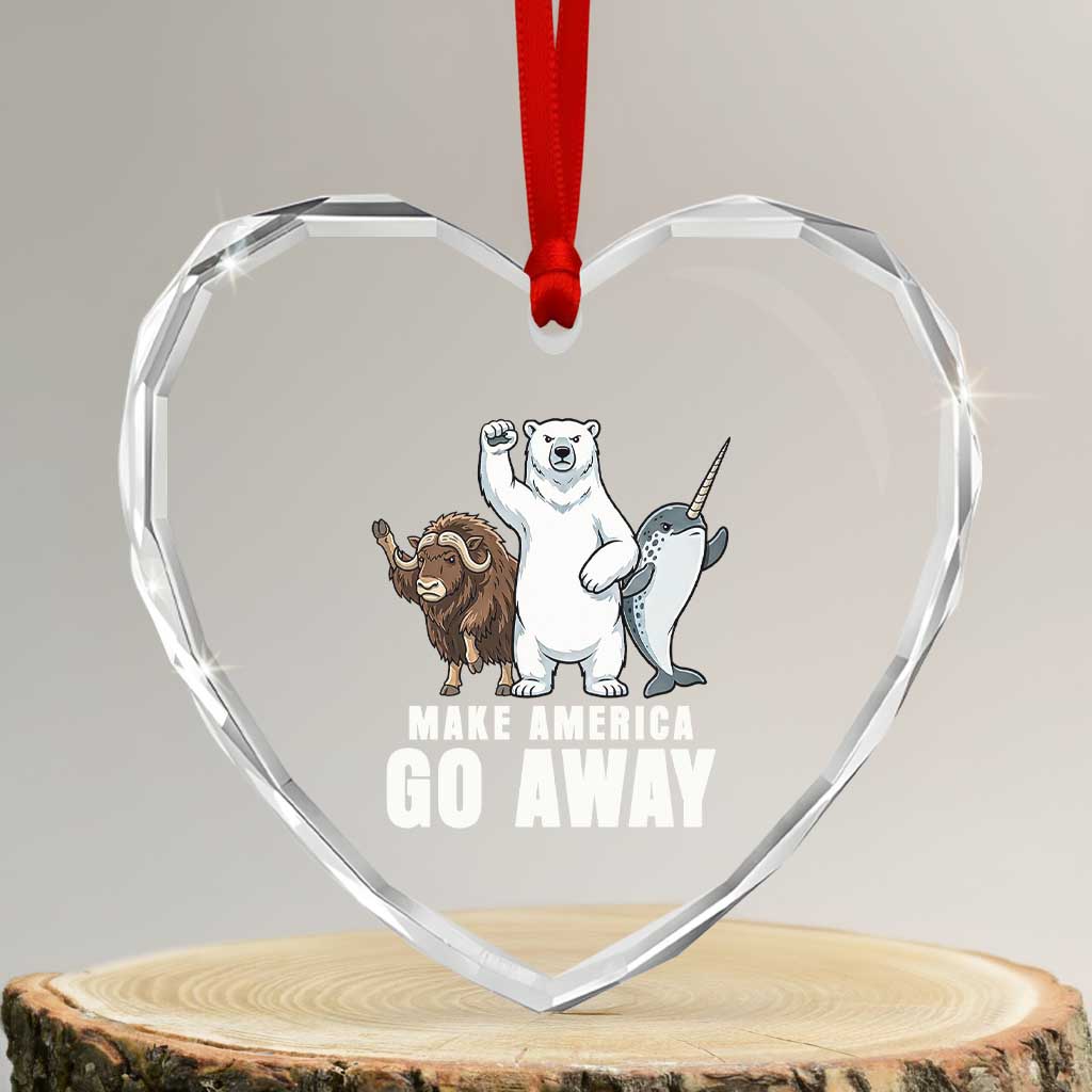 Funny Make America Go Away Heart Crystal Glass Ornament Anti Authoritarian Political Gag Gift TS12 Transparent Glass 3'' Heart Print Your Wear