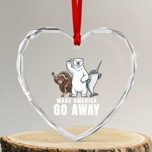 Funny Make America Go Away Heart Crystal Glass Ornament Anti Authoritarian Political Gag Gift TS12 Transparent Glass 3'' Heart Print Your Wear