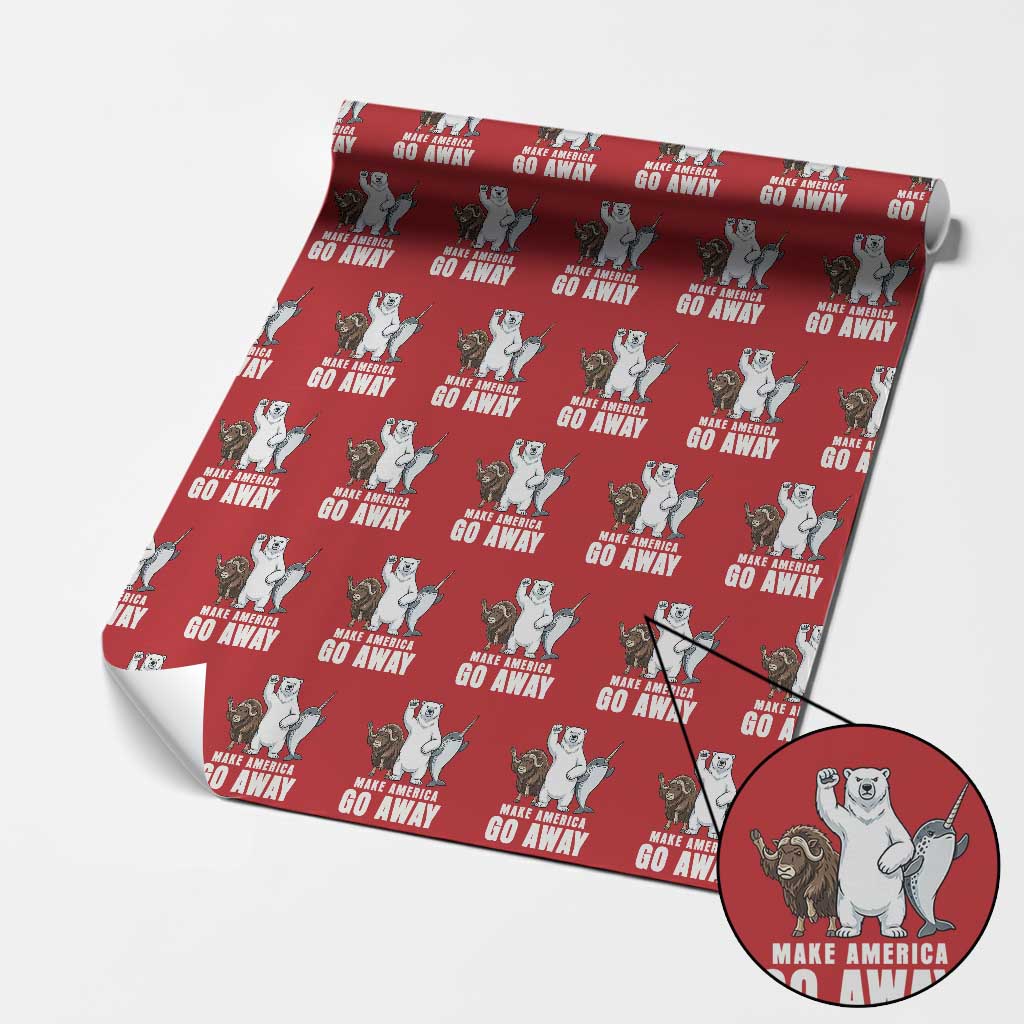 Funny Make America Go Away Wrapping Paper Roll Anti Authoritarian Political Gag Gift TS12 Red Print Your Wear