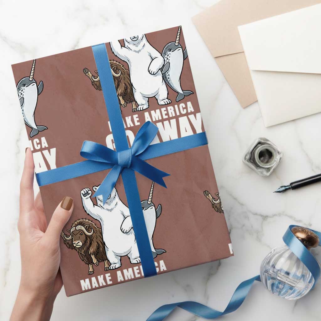 Funny Make America Go Away Wrapping Paper Roll Anti Authoritarian Political Gag Gift TS12 Mocha Print Your Wear