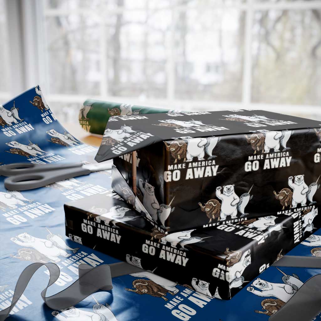 Funny Make America Go Away Wrapping Paper Roll Anti Authoritarian Political Gag Gift TS12 Black Print Your Wear