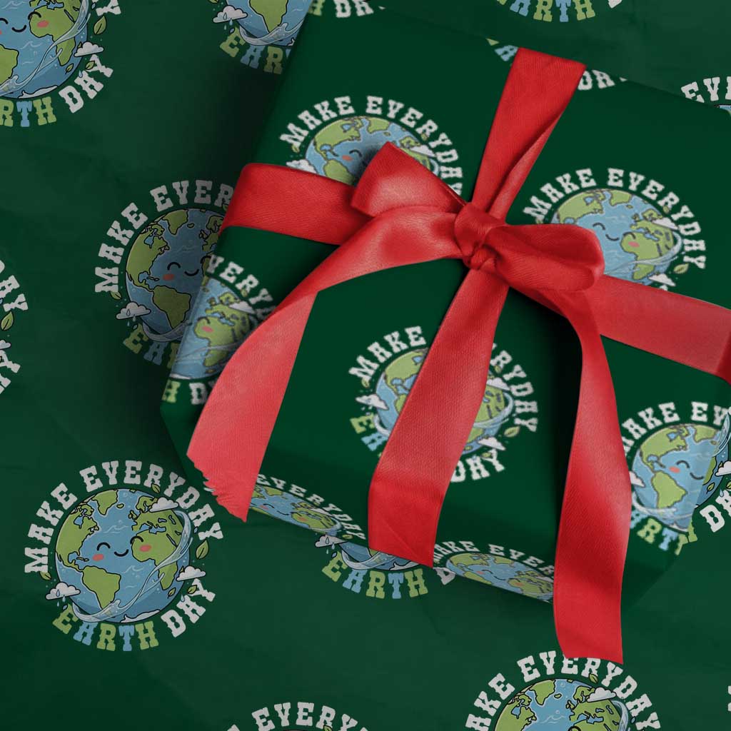 Funny Make Earth Day Every Day Wrapping Paper Roll Cute Environmental Awareness Earth Day TS14 Green Print Your Wear