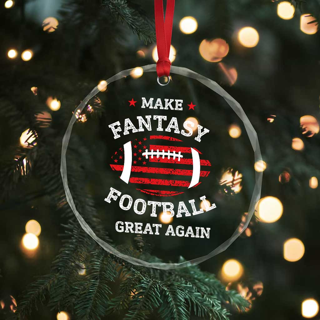 Funny Make Fantasy Football Great Again Crystal Glass Ornament TS10 Print Your Wear