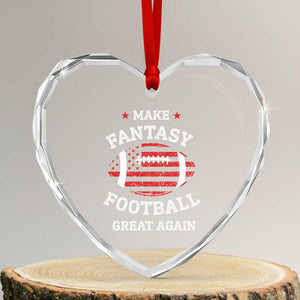Funny Make Fantasy Football Great Again Heart Crystal Glass Ornament TS10 Transparent Glass 3'' Heart Print Your Wear