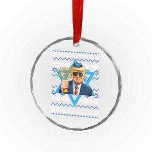 Funny Make Hanukkah Great Again Chanukah Trump Crystal Glass Ornament Jewish David Stars TS11 Print Your Wear