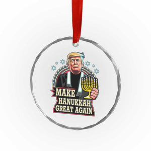 Funny Make Hanukkah Great Again Chanukah Trump Crystal Glass Ornament Menorah David Stars TS11 Print Your Wear