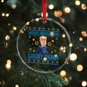 Funny Make Hanukkah Great Again Trump Crystal Glass Ornament TS09 Print Your Wear