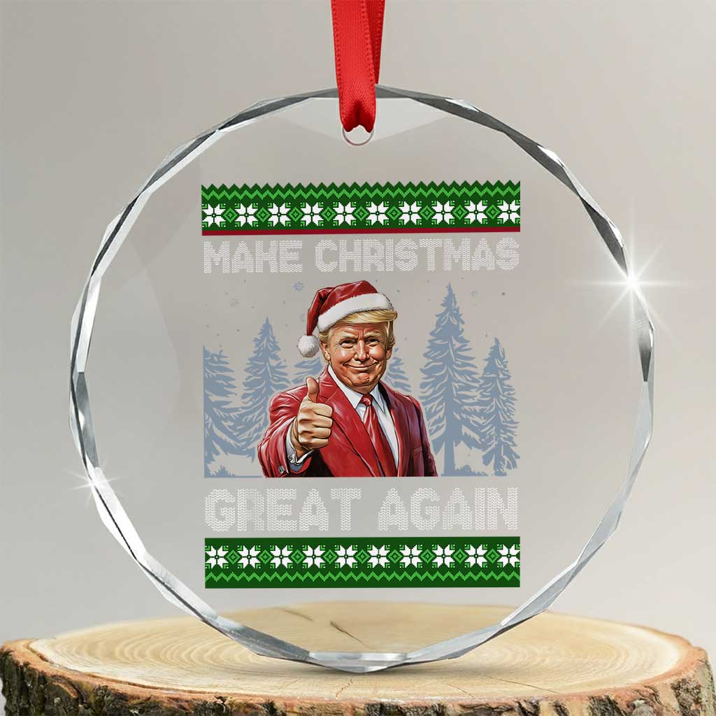Funny Make Xmas Great Again Trump Crystal Glass Ornament Xmas Tree TS11 Transparent Glass 3'' Circle Print Your Wear